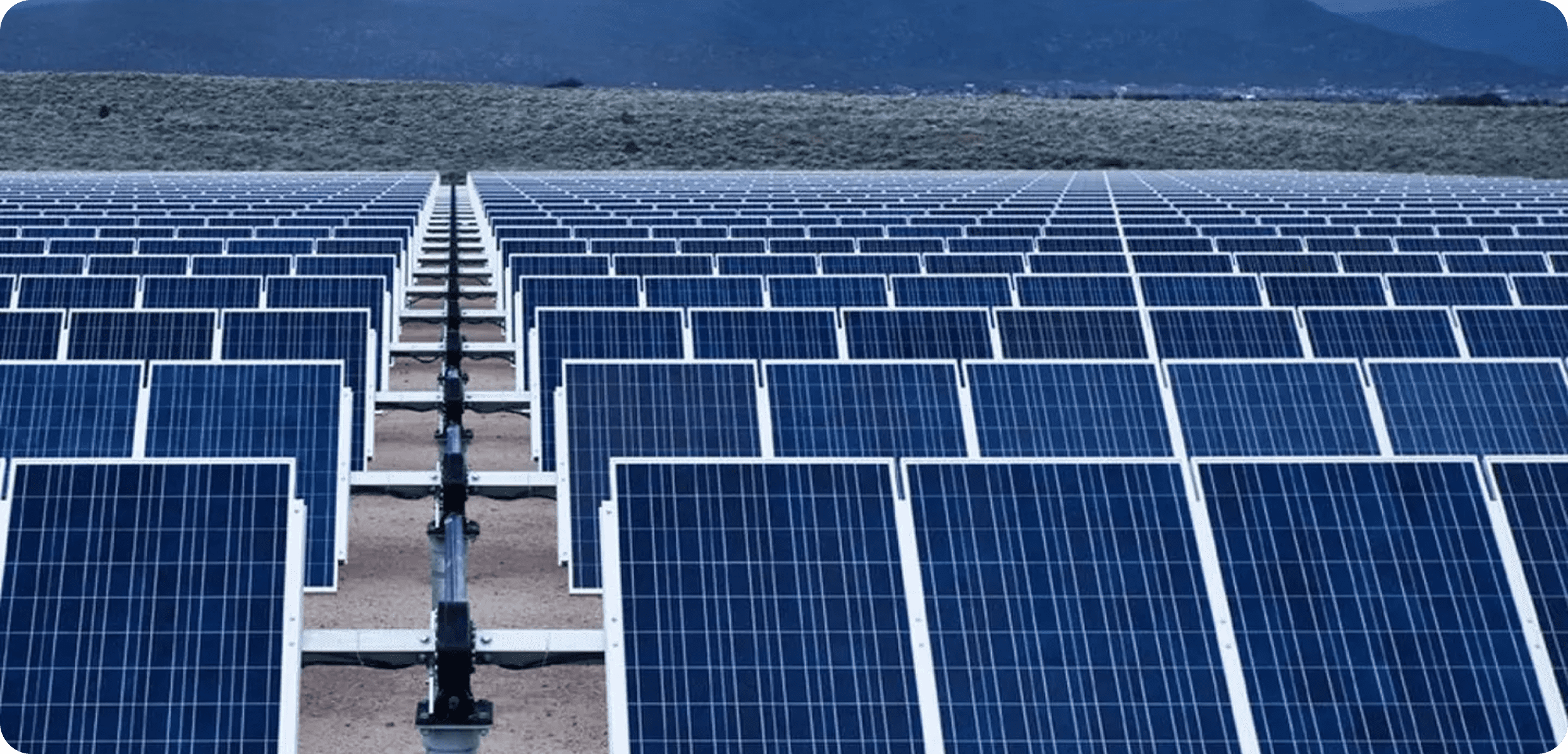Solar panels in a field