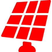 Red grid pattern resembling solar panel